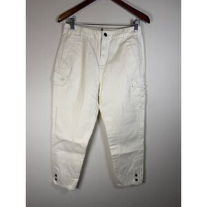 TWINSET SIMONA BARBIERI Cream Cargo Capri Pants Women's Size 27